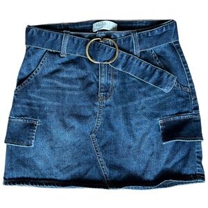 Mudd Belted Denim Skirt